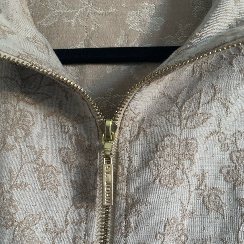 St. John Sport Floral Embroidered Zip-Up Jacket - Picture 7 of 10